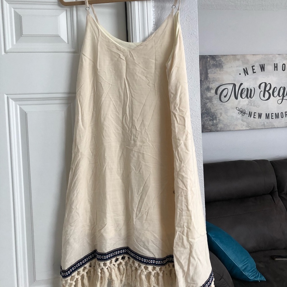 Creme Linen Coverup -Be Beach by Exist.